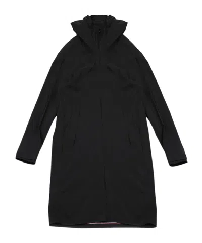 Moncler Hooded Trench Coat In Black