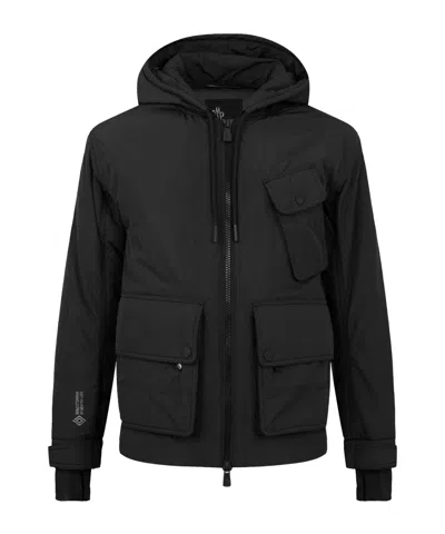 Moncler Hooded Utility Bomber Jacket In Black