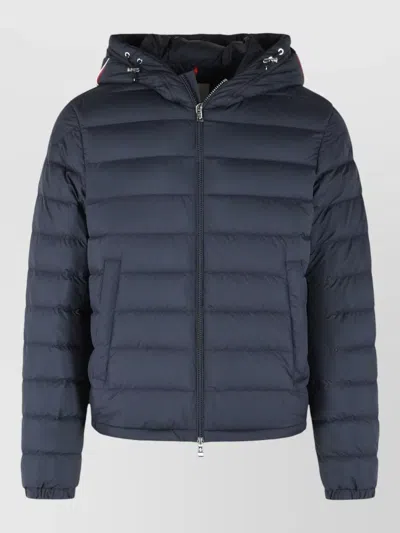 Moncler Hooded Vermeille Short Quilted Down Jacket In Blue