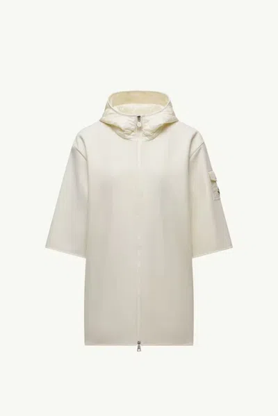 Moncler Hooded Water-resistant Cape In Beige