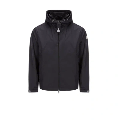 Moncler Hooded Windproof Jacket In Black