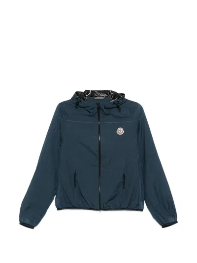 Moncler Hooded Zip-fastening Jacket In Blue