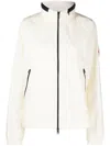 Moncler Hooded Zip-front Jacket In Nude