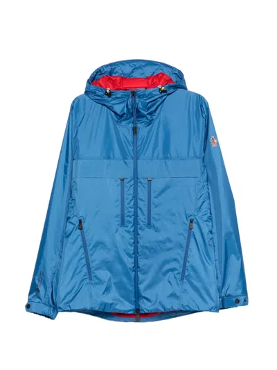 Moncler Grenoble Thurn Mini Jacket With Hood And Zip Closure In Blue