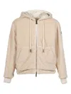 Moncler Hooded Zip Jacket In Neutral