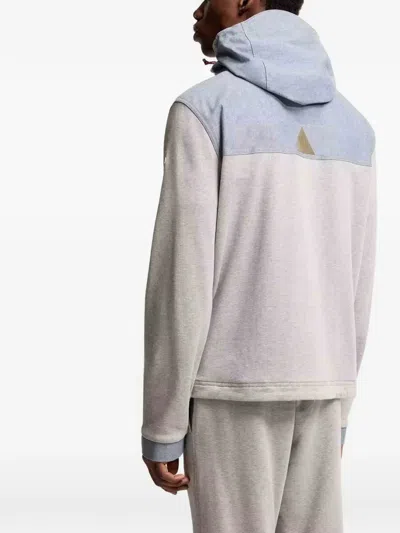 Moncler Hooded Zip Sweater In Gray