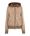 Moncler Hooded Zip-up Cardigan In Brown