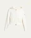 Moncler Hooded Zip-up Cardigan In White