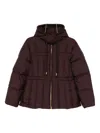 Moncler Hooded Zip-up Jacket In Brown
