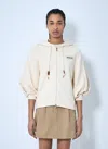 Moncler Cream-colored Zip-up Sweatshirt In Beige