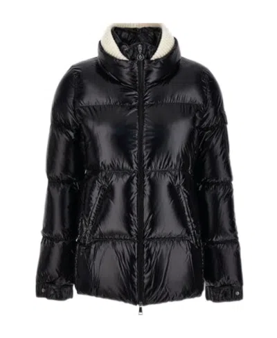 Moncler Hooded Zipper Down Jacket In Black