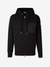 Moncler Hooded Zipper Sweatshirt In Black