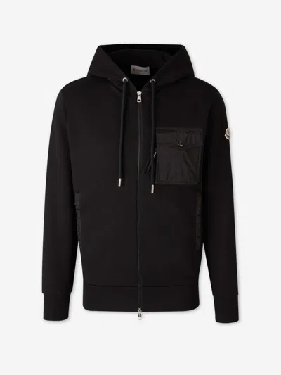 Moncler Hooded Zipper Sweatshirt In Black