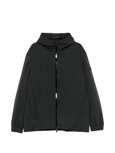 Moncler Hooded Zip-up Jacket In Black