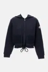 Moncler Logo Patch Zip-up Hoodie In Blue