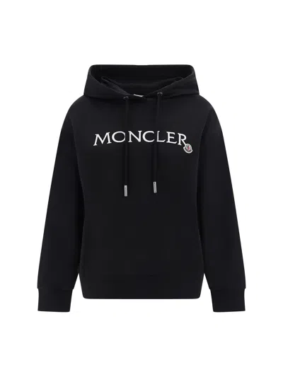 Moncler Hoodie In Blac/white/blac/fye