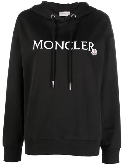 Moncler Hoodie Sweater In Nero