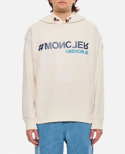 Moncler Hoodie Logo Sweatshirt In White