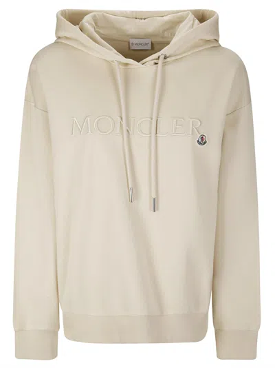 Moncler Hoodie Jumper In Beige