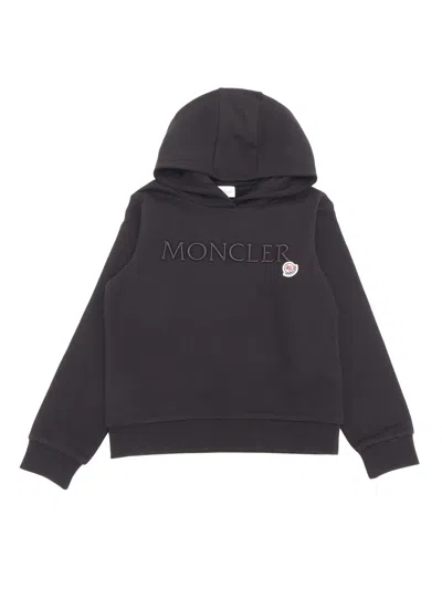 Moncler Kids' Hoodie Sweater In Black