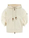Moncler Drawstring-hood Kangaroo-pocket Jacket In White