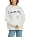 Moncler Logo-embroidered Drawstring Cotton Hoodie In White