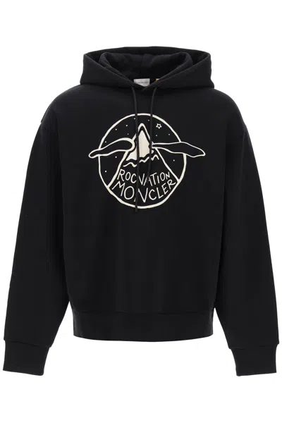 Moncler Hoodie With Graphic Print In Black