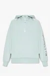 Moncler Light Blue Hoodie With Logo In Green