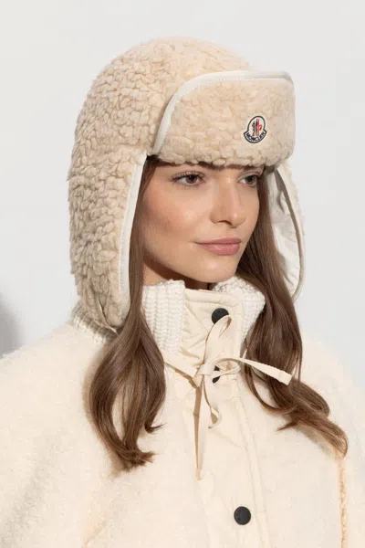 Moncler Hoodie With Logo In Neutral