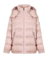 Moncler Horizontal-quilted Down Jacket In Pink