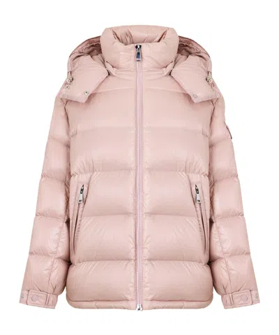 Moncler Horizontal-quilted Down Jacket In Pink