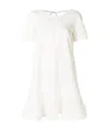 Moncler Horn-shaped Lotus Leaf Edge Dress In White