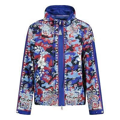 Pre-owned Moncler 'hotay' Nylon Jacket Shell Pattern Blue