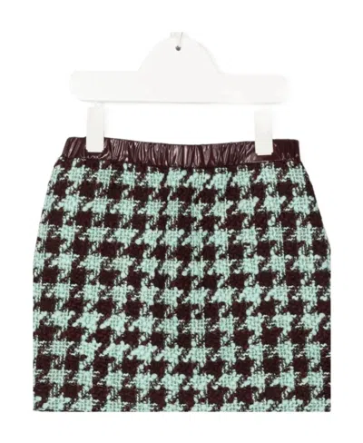 Moncler Kids' Houndstooth Children's Short Skirt In Brown