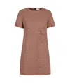 Moncler Wool Dress With Front Pocket And Houndstooth Pattern In Multi