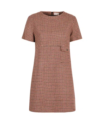 MONCLER MONCLER GINGHAM MOTIF CREWNECK DRESS
