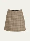 Moncler Houndstooth Plaid Mini Skirt In Miscellaneous