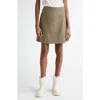 Moncler Houndstooth Plaid Wool Blend Miniskirt In Brown/white