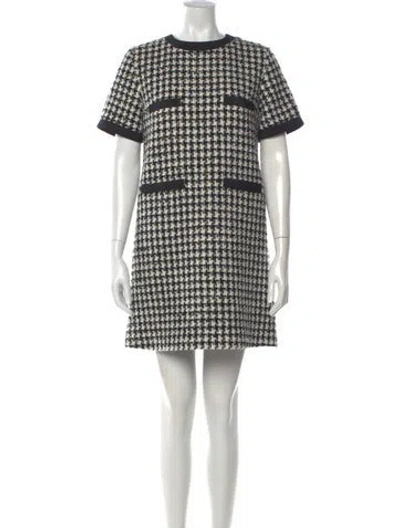 Pre-owned Moncler Houndstooth Print Mini Dress In Multicolor