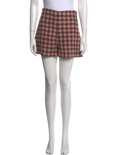 Pre-owned Moncler Houndstooth Print Mini Shorts W/ Tags In Brown