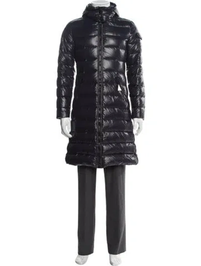 Pre-owned Moncler Houndstooth Print Parka In Black