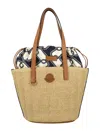 MONCLER HUBBA SMALL RAFFIA TOTE