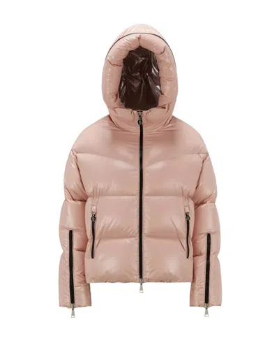 Moncler Huppe Padded Hooded Jacket In Pink