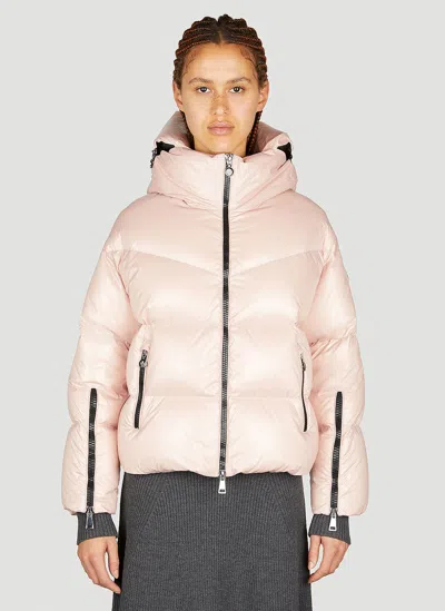Moncler Huppe Short Down Jacket In Neutral