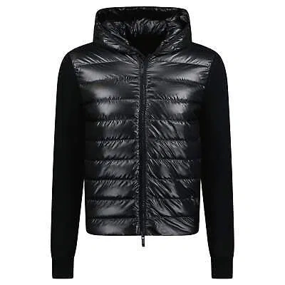 Pre-owned Moncler Hybrid 'cardigan Tricot' Zip Down Ghost Logo Jacket Black
