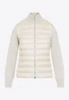 Moncler Quilted Tech Fabric Cardigan Pockets In White