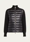 Moncler Logo-patch Padded-panel Jacket In Black
