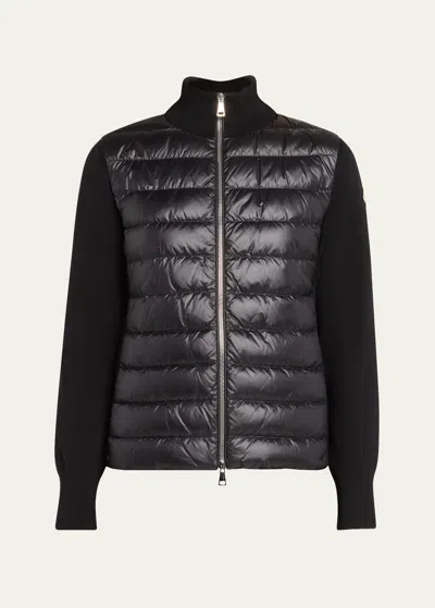 MONCLER HYBRID PUFFER WOOL CARDIGAN