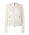Moncler Womens Miscellaneous Hybrid Logo-badge Nylon And Cotton-knit Cardigan Xl In Neutral