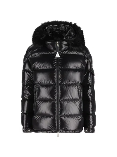Moncler Hypolais Faux-fur Trim Padded Jacket In Blue